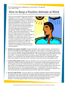 How to Keep a Positive Attitude at Work