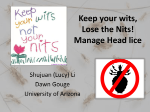 Keep your wits, Lose the Nits! Manage Head lice Shujuan (Lucy) Li