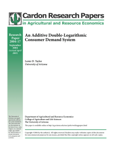 Cardon Research Papers An Additive Double-Logarithmic Consumer Demand System