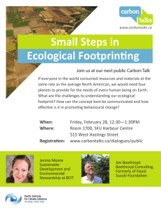 Small Steps in Ecological Footprinting