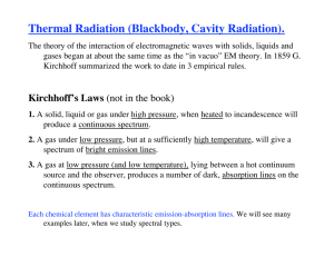 Thermal Radiation (Blackbody, Cavity Radiation).