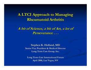 A LTCI Approach to Managing Rheumatoid Arthritis