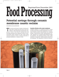 T Potential savings through ceramic membrane caustic reclaim Reprinted from December 2001