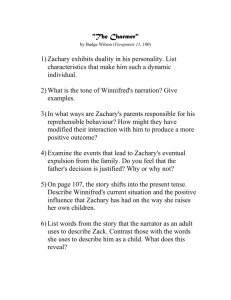&#34;The Charmer&#34;  1) Zachary exhibits duality in his personality. List