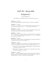 MAT 307 - Spring 2009 Assignment 1 Due: February 25