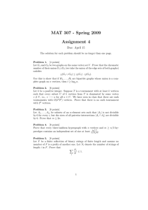 MAT 307 - Spring 2009 Assignment 4 Due: April 15