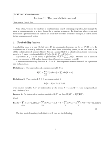 Lecture 11: The probabilistic method