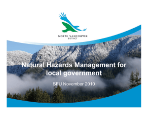 Natural Hazards Management for local government SFU November 2010