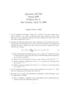 Agronomy 405/505 Spring 2009 Problem Set 11 Due Tuesday, April 14, 2009