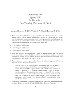 Agronomy 505 Spring 2013 Problem Set 4 Due Tuesday, February 12, 2013.