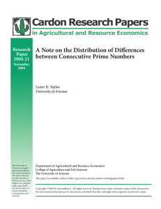 Cardon Research Papers A Note on the Distribution of Diﬀerences