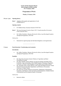 Programme of Work Trade and Development Board Sixty-second executive session 25–27 January 2016