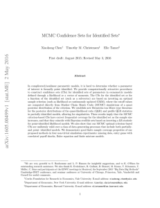 MCMC Confidence Sets for Identified Sets ∗ Xiaohong Chen Timothy M. Christensen