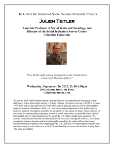 Julien Teitler The Center for Advanced Social Science Research Presents