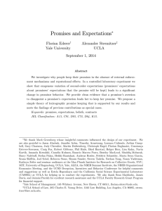 Promises and Expectations Florian Ederer Alexander Stremitzer Yale University