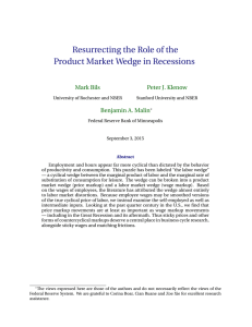 Resurrecting the Role of the Product Market Wedge in Recessions Mark Bils