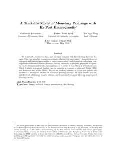 A Tractable Model of Monetary Exchange with Ex-Post Heterogeneity Guillaume Rocheteau Pierre-Olivier Weill
