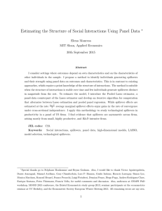 Estimating the Structure of Social Interactions Using Panel Data ∗ Elena Manresa