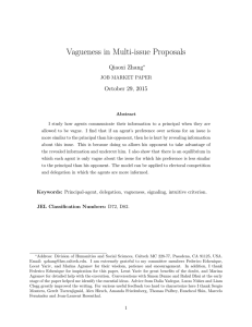 Vagueness in Multi-issue Proposals Qiaoxi Zhang October 29, 2015 JOB MARKET PAPER