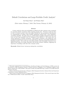 Default Correlations and Large-Portfolio Credit Analysis ∗ Jin-Chuan Duan and Weimin Miao