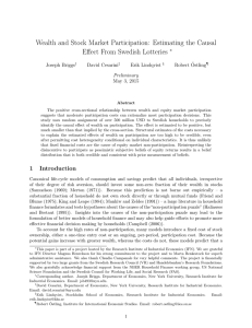 Wealth and Stock Market Participation: Estimating the Causal ∗ Joseph Briggs