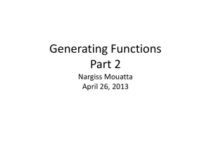 Generating Functions Part 2  Nargiss Mouatta