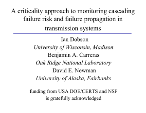 A criticality approach to monitoring cascading transmission systems