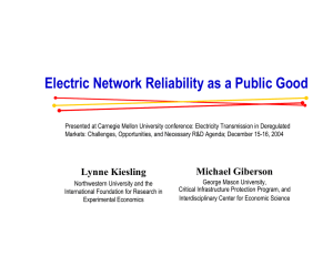 Electric Network Reliability as a Public Good