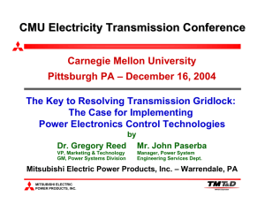 CMU Electricity Transmission Conference Carnegie Mellon University
