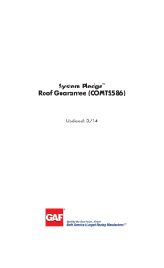 System Pledge  Roof Guarantee (COMTS586) Updated: 3/14