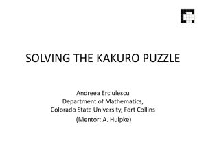 SOLVING THE KAKURO PUZZLE