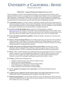 R D CHECKLIST – Proposal Planning and Submission Process at UCI