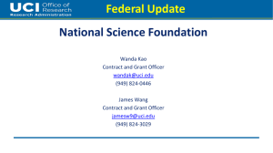 Federal Update National Science Foundation Wanda Kao Contract and Grant Officer