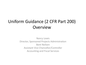 Uniform Guidance (2 CFR Part 200) Overview