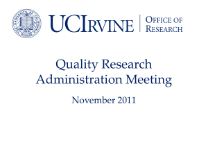 Quality Research Administration Meeting November 2011