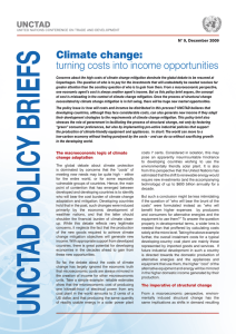 Climate change: turning costs into income opportunities UNCTAD N° 9, December 2009