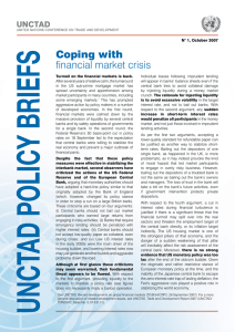 Coping with financial market crisis UNCTAD N° 1, October 2007