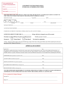 UNIVERSITY OF WISCONSIN-STOUT OVERLOAD AUTHORIZATION FORM  To be completed by the