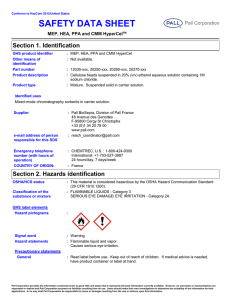 SAFETY DATA SHEET Section 1. Identification MEP, HEA, PPA and CMM HyperCel