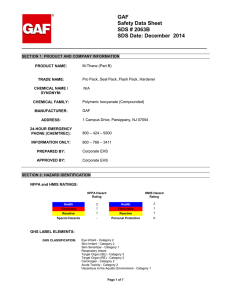 GAF Safety Data Sheet SDS # 2063B SDS Date: December  2014