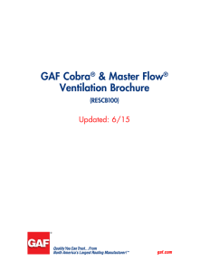 GAF Cobra &amp; Master Flow  Ventilation Brochure