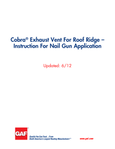 Cobra Exhaust Vent For Roof Ridge – Instruction For Nail Gun Application