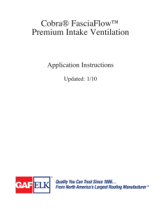 Cobra® FasciaFlow™ Premium Intake Ventilation Application Instructions Updated: 1/10