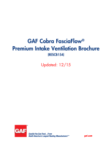 GAF Cobra FasciaFlow  Premium Intake Ventilation Brochure Updated: 12/15