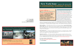 Community Seminar Series New York State Learn with us ....