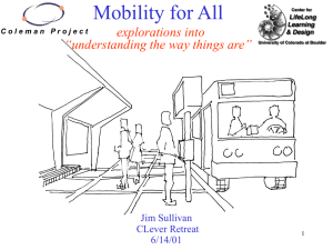 Mobility for All explorations into “understanding the way things are” Jim Sullivan