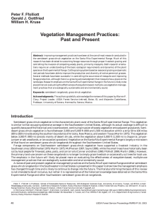Vegetation Management Practices: Past and Present Peter F. Ffolliott Gerald J. Gottfried