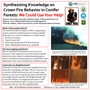 Synthesizing Knowledge on Crown Fire Behavior in Conifer Forests:
