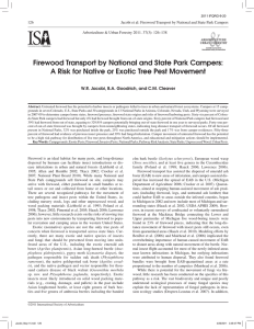 Jacobi et al: Firewood Transport by National and State Park... 126 Arboriculture &amp; Urban Forestry 2011. 37(3): 126–138