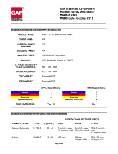 GAF Materials Corporation Material Safety Data Sheet MSDS # 2128